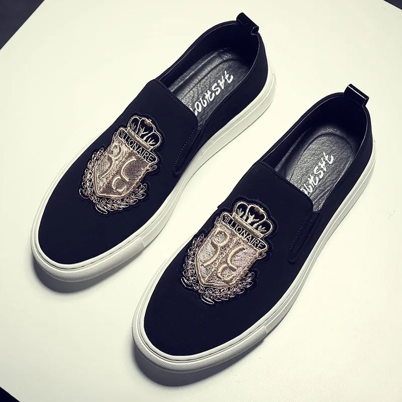 2026 Autumn New Man Leather Casual Shoes Man Fashion Slip-On Man Luxury Embroidery Suede Leather Shoes Trend Loafers