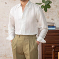 Gentry Italian Lyocell Old Money Style Long Sleeve Shirt Breathable Casual Lightweight Retro Shirt for Men