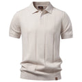 Elevate Your Summer Wardrobe with Our Men's Breathable Stripe Golf Polo Shirt - Luxurious Silk Fabric and Icy Touch for Ultimate Comfort!