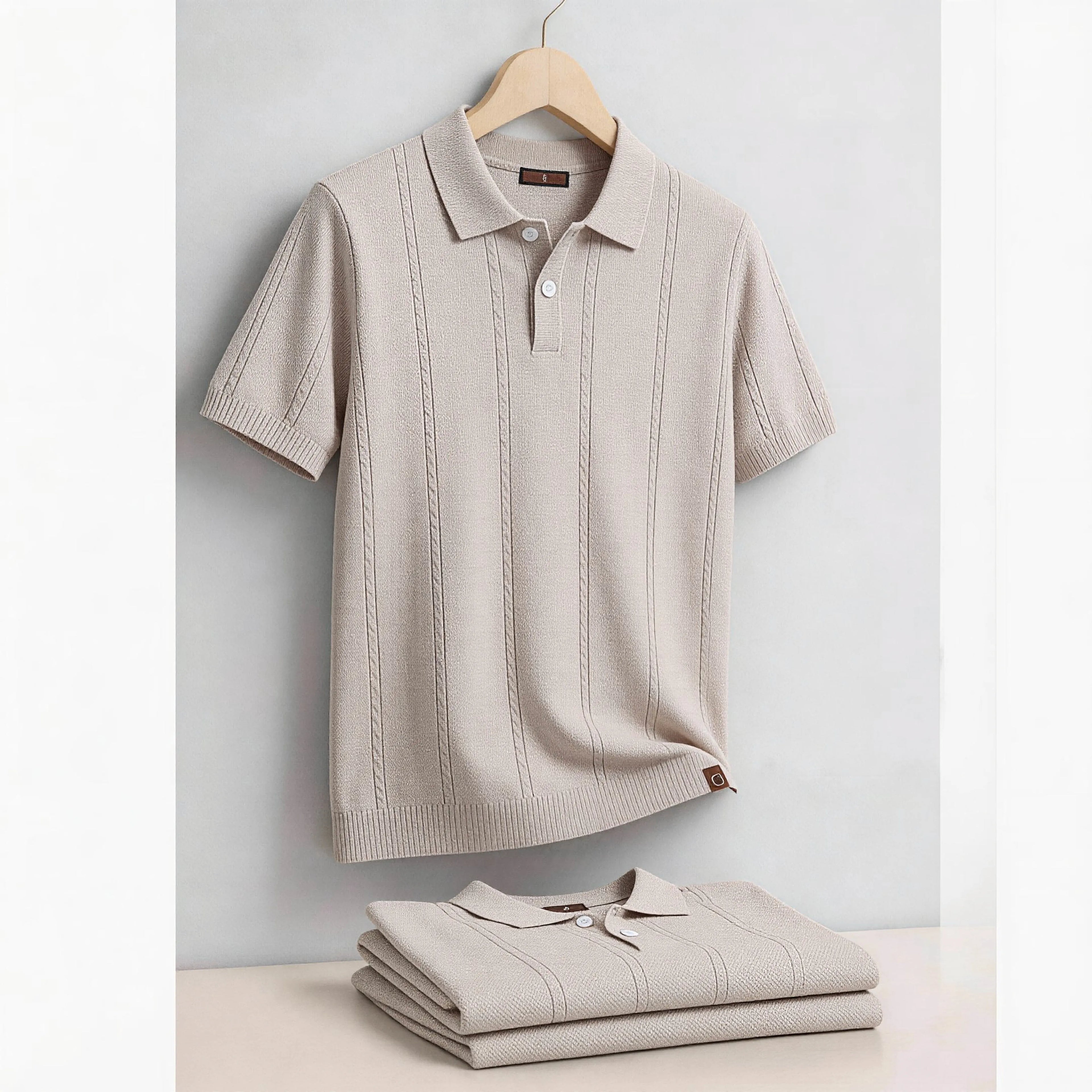 Elevate Your Summer Wardrobe with Our Men's Breathable Stripe Golf Polo Shirt - Luxurious Silk Fabric and Icy Touch for Ultimate Comfort!