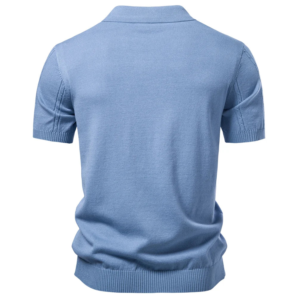 Elevate Your Summer Wardrobe with Our Men's Breathable Stripe Golf Polo Shirt - Luxurious Silk Fabric and Icy Touch for Ultimate Comfort!