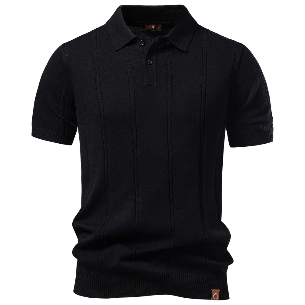 Elevate Your Summer Wardrobe with Our Men's Breathable Stripe Golf Polo Shirt - Luxurious Silk Fabric and Icy Touch for Ultimate Comfort!
